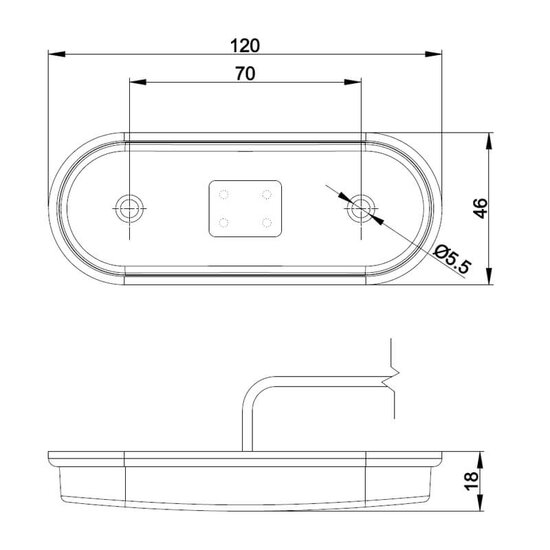 LED markeringslicht rood  | 12-24v | 50cm. kabel - Afbeelding 3