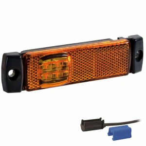 LED markeerverlichting amber  | 12-36v | 0,75mm² connector 1,5m.kabel