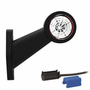 Links | LED breedtelamp  | schuine steel | 12-24v | 0,75mm² connector