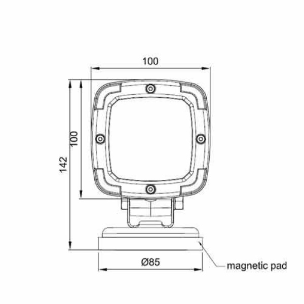 LED Werklamp | 1000 lumen op magneetvoet | 12-24v | 3.0m krulsnoer - Afbeelding 2