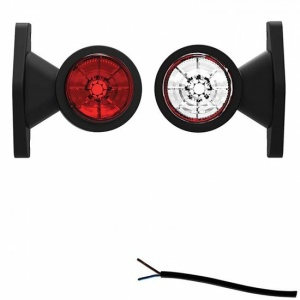 LED breedtelamp, korte steel | 12-24v | 20cm. kabel