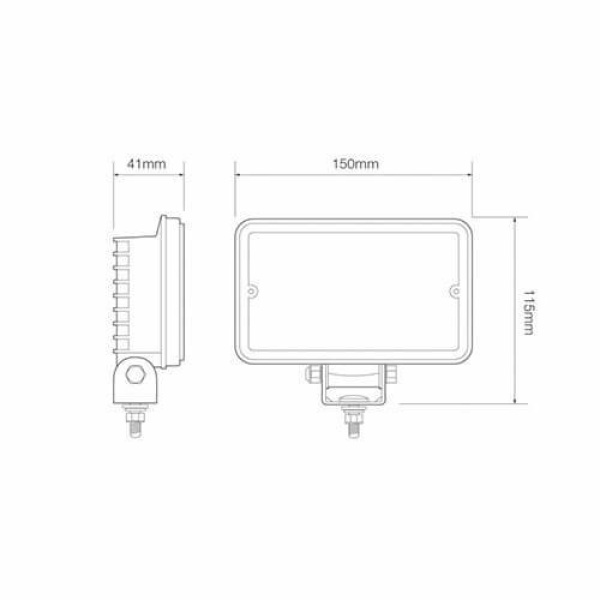 LED LA Werklamp | 6 watt | 720 lumen | 12-24v | Floodbeam Zwart - Afbeelding 2