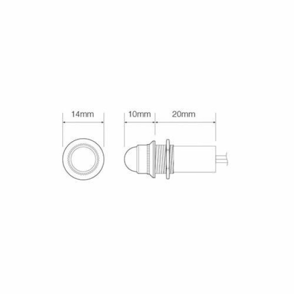 LED cockpit controlelampje, wit 24v - Afbeelding 3