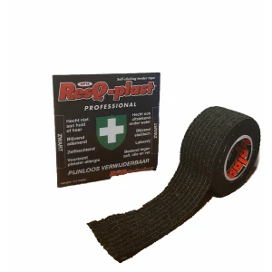 Zwarte ResQ-plast 25mm Zelfhechtende pleisters water en vet resistent
