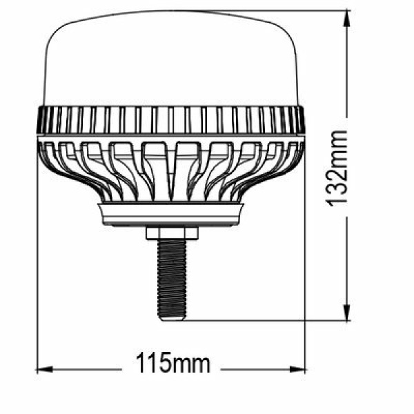 LED zwaailamp TREKKER schroefdraad bevestiging 12-24V R65 - Afbeelding 2