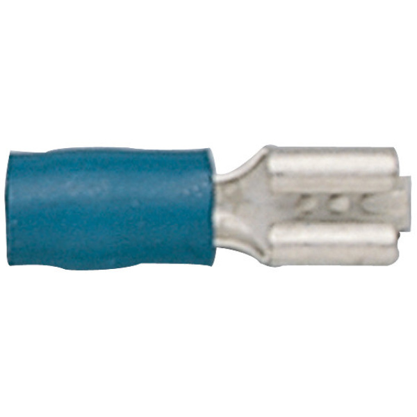 Vlakstekkerhuls geisoleerd 2.8x0.5 / L 20.0mm blauw 50 stuks